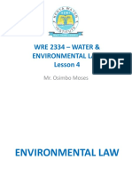 WRE 2334 - WATER & Environmental Law Lesson 4: Mr. Osimbo Moses