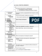 Lesson Guide in PRACTICAL RESEARCH 1 I. Objectives: Nature of Inquiry and Research