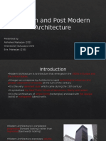 Modern and Post Modern Architecture 202, 215, 216