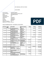 Account Statement From 1 Oct 2019 To 18 Oct 2019: TXN Date Value Date Description Ref No./Cheque No. Debit Credit Balance