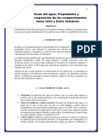 001 - Metabolismo Del Agua, Propiedades y Funciones, Composición de Los Compartimentos Líquidos, Iones Intra y Extra Celulares.