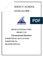 Presidency School Mangalore: Chromosomal Disorders