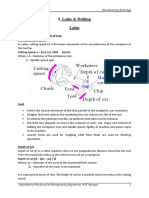 Lathe & Drilling (Part-II) Notes