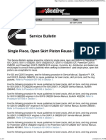 Single Piece, Open Skirt Piston Reuse Guidelines