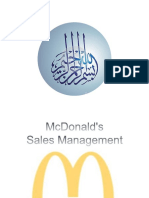 Sales Management McDonald's