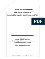 Analysis of Statistical Software With Special Reference To Statistical Package For Social Sciences (SPSS)