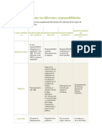 Comparación Entre Las Diferentes Responsabilidades