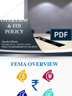 FEMA Overview and FDI Policy Harshal Bhuta