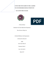 Study - Factors Affecting Study Habits On Academic Performance of Senior High School Students of Davao Doctors College