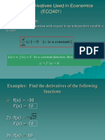 Rules of Derivative Used in Economics (ECO401)