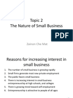 Topic 2 - The Nature of Small Business