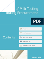 Types of Milk Testing During Procurement