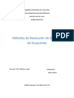 Metodos de Resolucion de Ecuaciones Lineales y No Lineales Investigacion