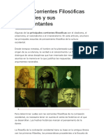 Las 18 Corrientes Filosóficas Principales y Sus Representantes