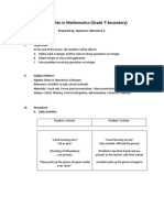 A Lesson Plan in Mathematics