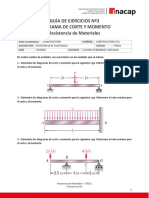 Guía de Ejercicios Nº03 - Diagrama de Corte y Momento PDF