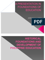 A Presentation in Foundations of Education