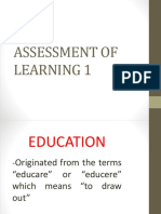 Assessment of Learning 1