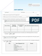 Hypertension Questionnaire-Applicant: Policy Number