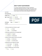 Feasibility Survey Questionnaire