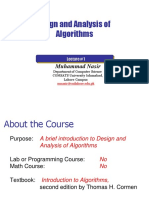 Design and Analysis of Algorithms: Muhammad Nasir