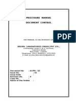 Procedure Manual Document Control: Aroma Laboratories (India) Pvt. LTD.