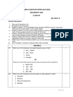 Cbse Geography Sample Paper Class 12 2019-20