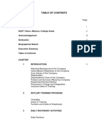 Revised Ojt Narrative Report Table of Contents