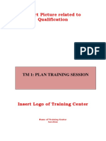 Insert Picture Related To Qualification: TM 1: Plan Training Session