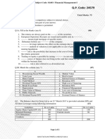 Financial Management Question Paper 2018 Sem1