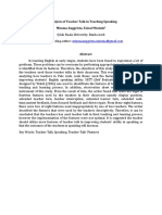 An Analysis of Teacher Talk in Teaching Speaking Mimma Anggrista, Faisal Mustafa