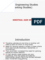 Traffic Engineering Studies (Parking Studies) : Sheethal Jain SP