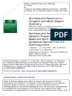 Synthesis and Reactivity in Inorganic and Metal-Organic Chemistry