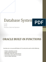 Database System: CL 203 Lab 02 Functions, Dates and Operators