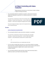 Checklist For Cost Object Controlling With Sales-Order-Related Production