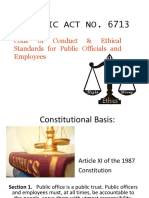 Republic Act No. 6713: Code of Conduct & Ethical Standards For Public Officials and Employees