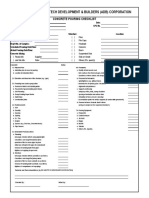 Asiatech Development & Builders (Adb) Corporation: Concrete Pouring Checklist