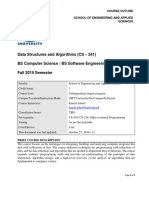 Fall 2019 - CS-241 - Data Structures and Algorithms - Course Outline