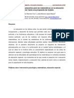 Intervención Psicoeducativa para Las Matemáticas