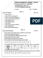 Loyola College (Autonomous), Chennai - 600 034: B.SC - Degree Examination - Statistics ST 5509-Regression Analysis