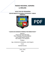 Casos de Zoonosis Humana Por Nematodos