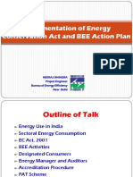 Implementation of Energy Conservation Act and BEE Action Plan