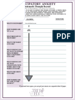 Anticipatory Anxiety Worksheets Self-Help Worksheets