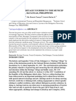 Effects of Heritage Tourism To The Municip Ality of Taal, Batangas, Philippines