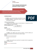 Chapter Iii - Research Methodology - Measures of Central Tendency-1