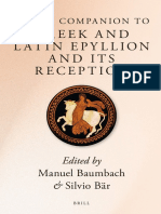 Brill's Companion To Greek and Latin Epyllion and Its Reception