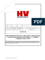 Procedimiento Cableado en Bandeja y Tuberías