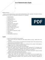 Internal Audit Checklist of Administration Department