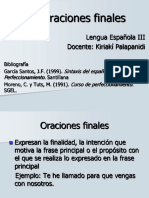 Oraciones Finales