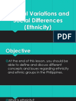 Cultural Variations and Social Differences (Ethnicity)